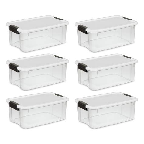 white metal storage box with latch|Sterilite Corporation 6.